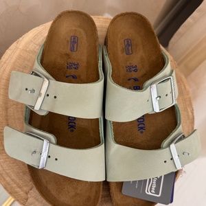 NEW Suede Green Birkenstocks with tags size (